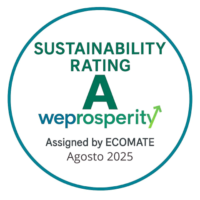 Sustainability Rating A – weprosperity, assegnato da ECOMATE, agosto 2025