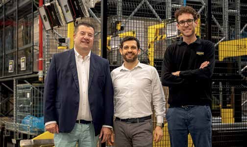 Giampaolo Santin, Aldo Junior Agazzani e Alessandro Tognato nel magazzino CEM